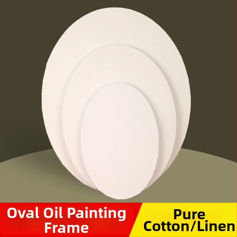 Cadru rotund pentru pictură în ulei cu pânză și cadru interior special, cadru exterior, pânză din bumbac și placă acrilică