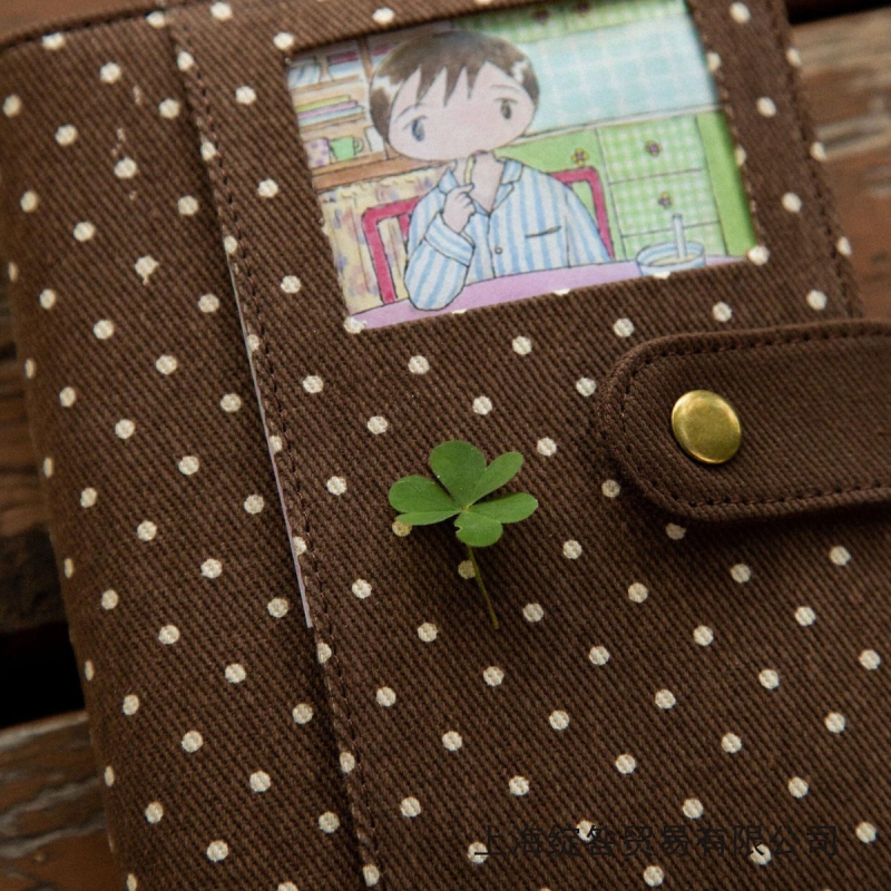 Caiet în stil coreean cu 6 găuri, foi despicate, interior PVC, 50 de pagini, jurnal de călătorie pentru femei