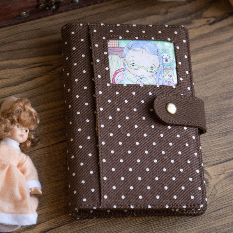 Caiet în stil coreean cu 6 găuri, foi despicate, interior PVC, 50 de pagini, jurnal de călătorie pentru femei