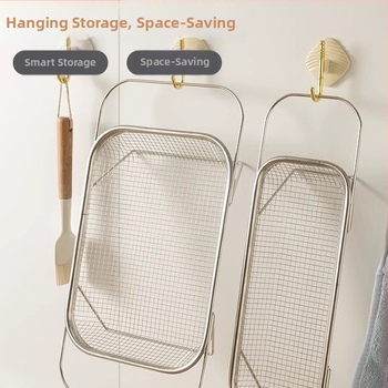 Coș de drenaj pentru chiuvetă din oțel inoxidabil, suport telescopic pentru drenaj și depozitare vase și tacâmuri, personalizabil, parte din seria coșurilor de drenaj