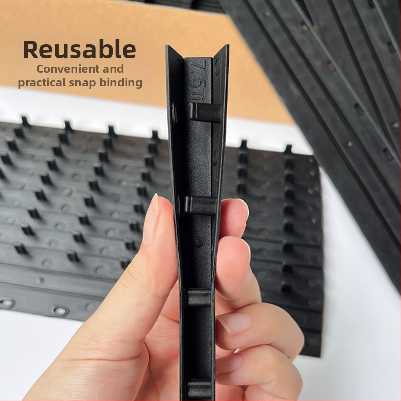 Bandă de legare documente, din plastic, model Binding strip, 10 găuri, ambalaj din carton