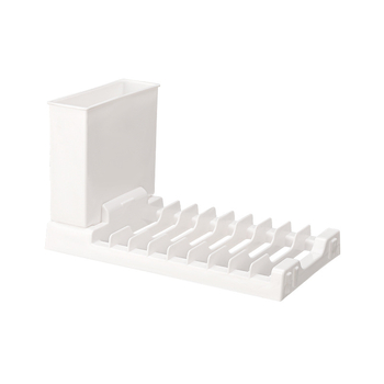 Raft pliabil pentru vase – uscător de vase, pe blat, multifuncțional, capacitate mare, compartiment pentru bețișoare