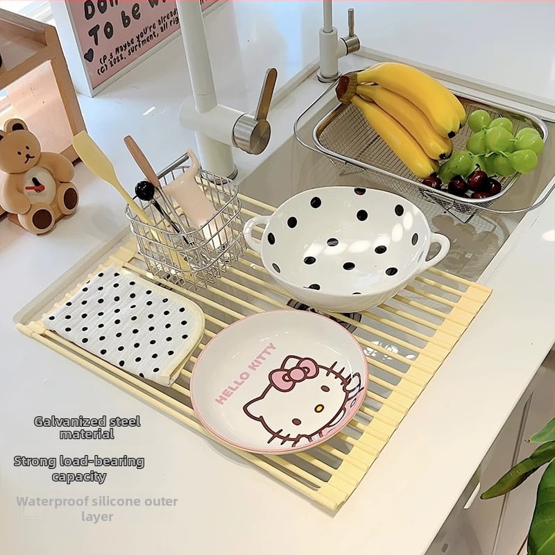 Raft de drenaj din silicon pentru vase – pliabil, montaj pe perete, stil modern minimalist