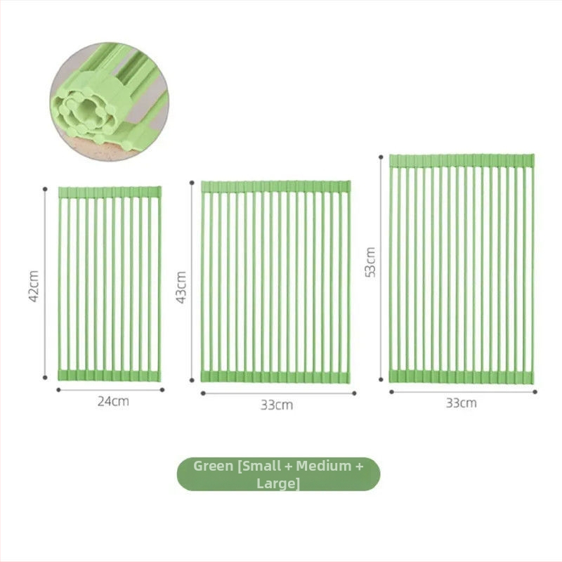 Raft de drenaj din silicon pentru vase – pliabil, montaj pe perete, stil modern minimalist