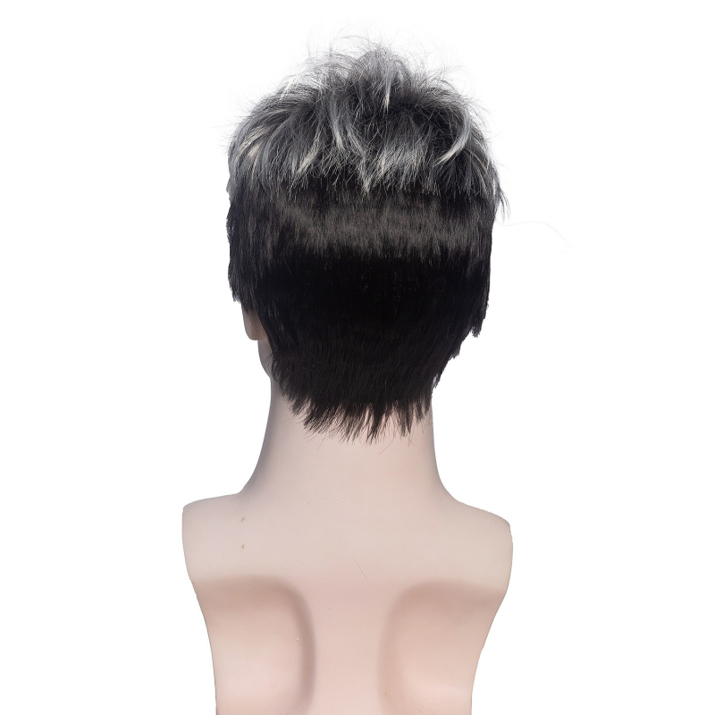 Perucă bărbătească, păr scurt, fibră rezistentă la temperaturi înalte, model LY174, proces mecanic