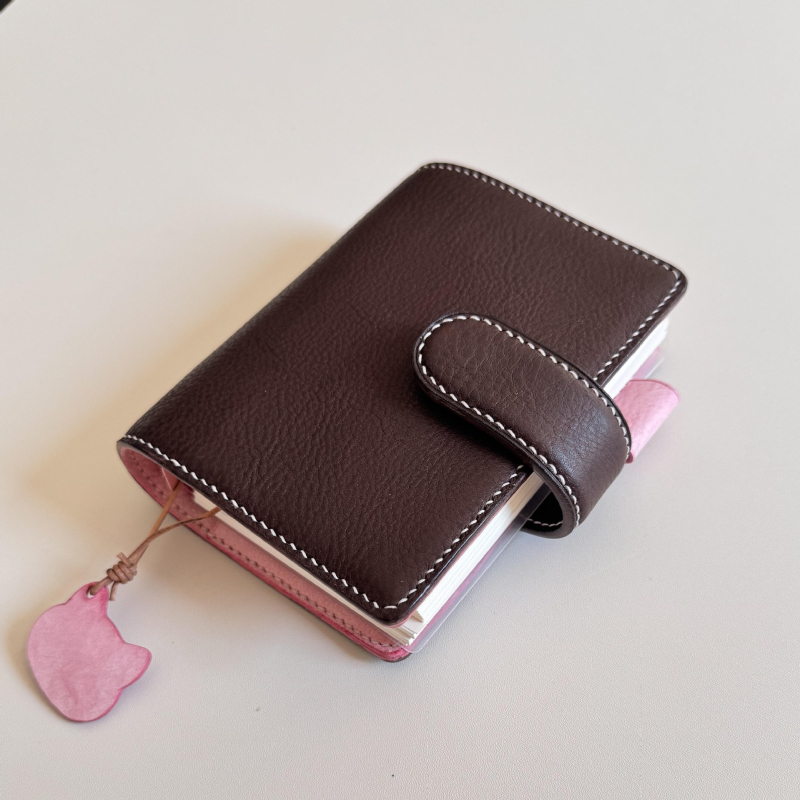 Caiet Vintage Berry Chocolate cu legare detașabilă, hârtie 75 g/m², 1–50 pagini, stil japonez/coreean