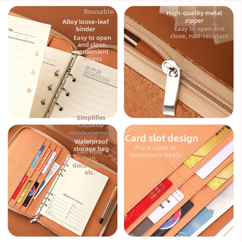 Caiet cu foi detașabile, cu fermoar, spațiu pentru fotografii și chitanțe, hârtie Dowling, 80 gsm, 50-100 pagini, imprimare logo disponibilă