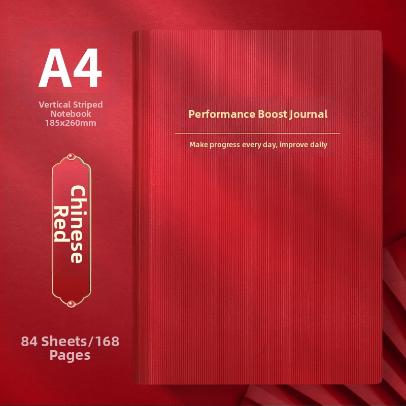 Caiet 18K cu copertă din piele sintetică, legare prin cusătură și lipire, hârtie 100 g/m², model 1601