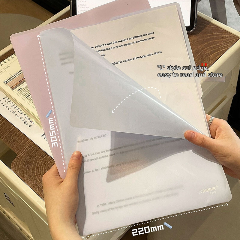 Dosar în formă L pentru A4, plastic, organizator multi-pagină, format A4, grosime placă 1 mm, lățime spate 220 mm