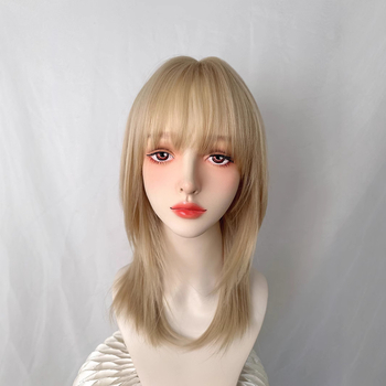 Perucă pentru femei, DM760, fibre rezistente la temperaturi înalte, breton, prelucrare mecanică