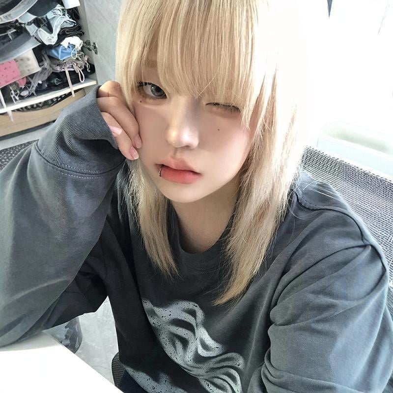 Perucă pentru femei, DM760, fibre rezistente la temperaturi înalte, breton, prelucrare mecanică