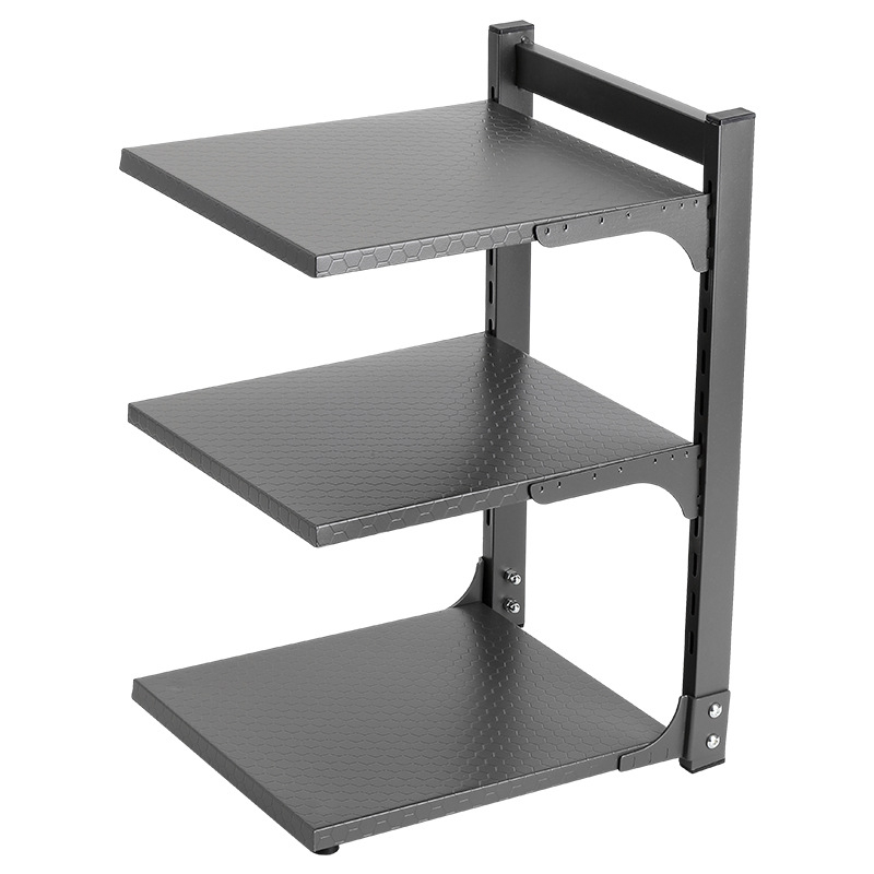 Raft de depozitare pliabil pentru blat de bucătărie cu spații pentru capace și boluri – multipurpose, portabil, fără montaj, oțel carbon