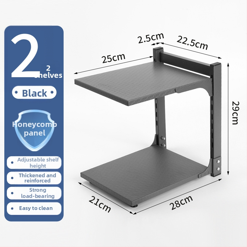 Raft de depozitare pliabil pentru blat de bucătărie cu spații pentru capace și boluri – multipurpose, portabil, fără montaj, oțel carbon