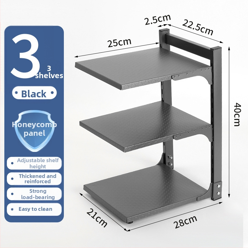 Raft de depozitare pliabil pentru blat de bucătărie cu spații pentru capace și boluri – multipurpose, portabil, fără montaj, oțel carbon