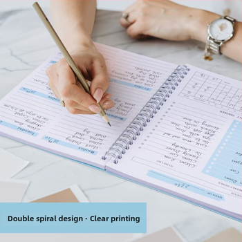 Bloc de notițe cu legare prin spirală și copertă PP, hârtie din pulpă de lemn, 50–100 pagini, stil office, brand Junnuohao