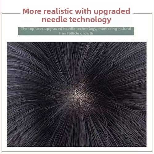 Piesă de păr pentru vârful capului, aspect natural, păr real uman, perucă scurtă buclată, acoperă părul gri