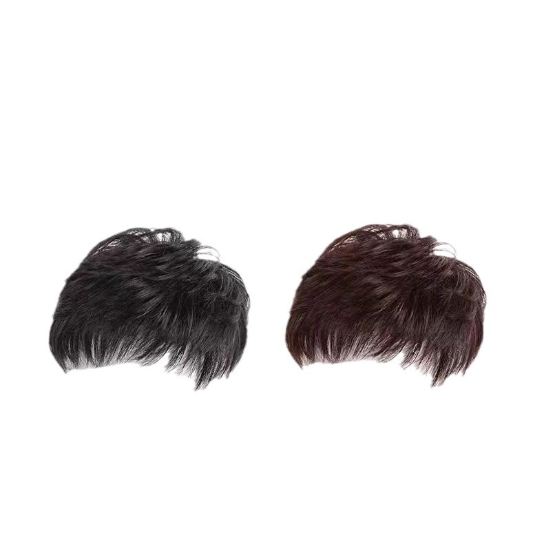 Piesă de păr pentru vârful capului, aspect natural, păr real uman, perucă scurtă buclată, acoperă părul gri