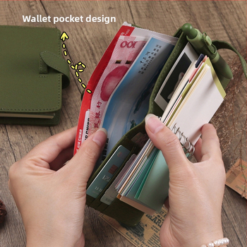 Caiet cu husă din piele sintetică, foi detașabile, hârtie din masă de lemn, design creativ