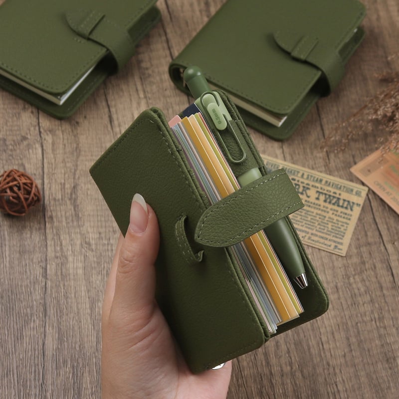 Caiet cu husă din piele sintetică, foi detașabile, hârtie din masă de lemn, design creativ