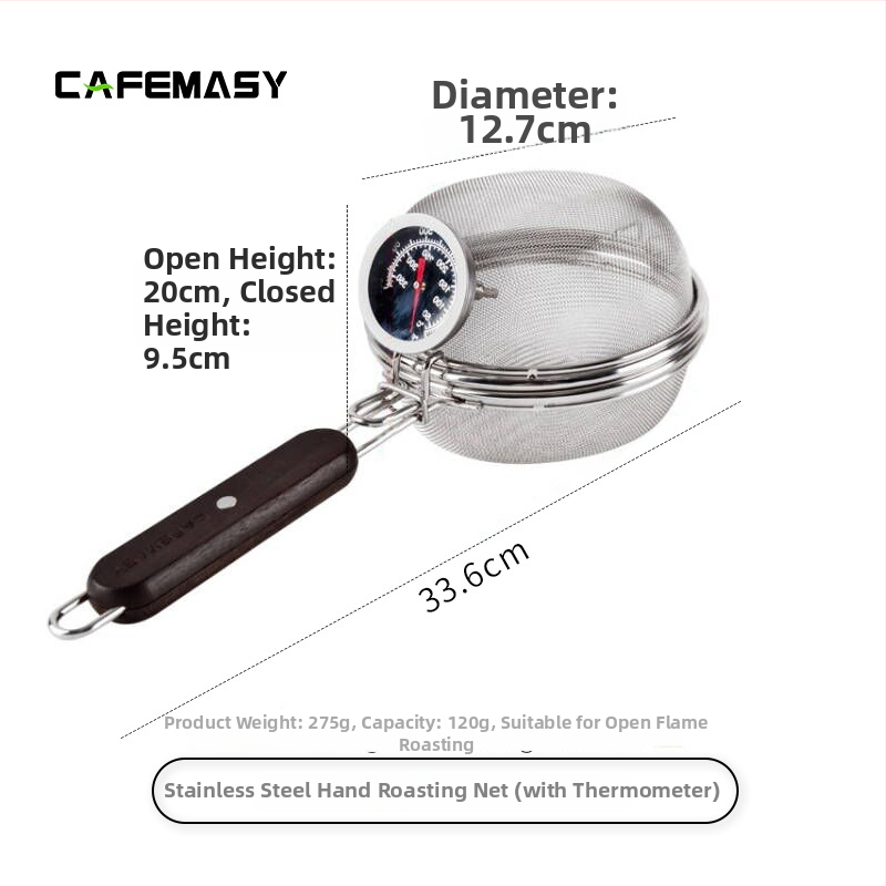 Prăjitor de cafea manual cu filtru din plasă din oțel inoxidabil – stil modern minimalist, pentru cafenea, personalizabil, mărci private licențiate