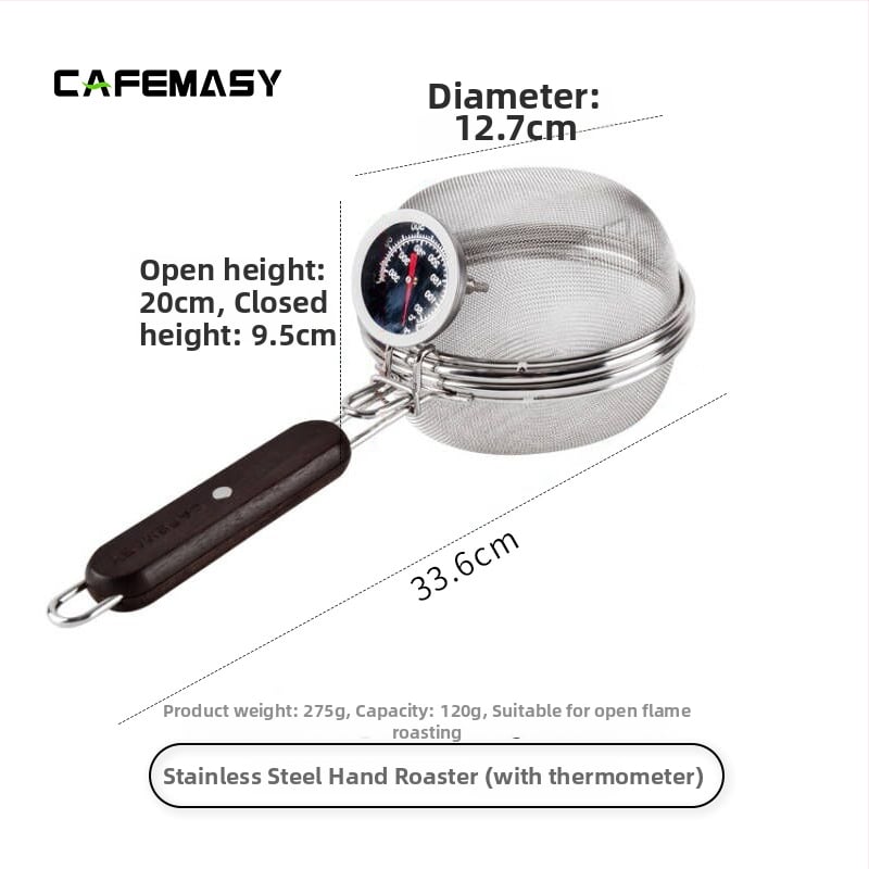 Prăjitor de cafea manual cu filtru din plasă din oțel inoxidabil – stil modern minimalist, pentru cafenea, personalizabil, mărci private licențiate