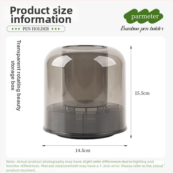 Organizator din acril pentru pensule de machiaj cu capac, pentru birou, model 6390