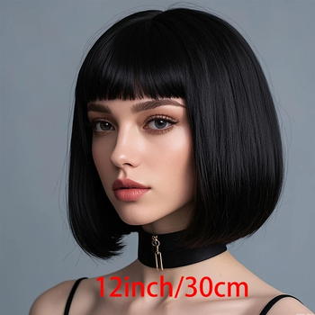 Perucă pentru femei cu păr lung – acoperire completă a capului, aspect natural, breton drept, model M-276, fibre rezistente la temperatură, mecanism de fabricație, poate fi vopsită și periată