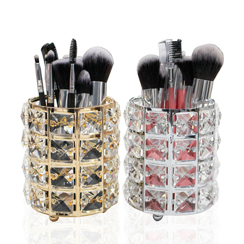 Suport pentru pensule de machiaj — organizator cosmetic, aliaj metalic, model C124, design deschis