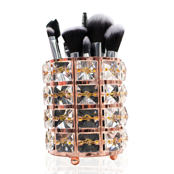 Suport pentru pensule de machiaj — organizator cosmetic, aliaj metalic, model C124, design deschis