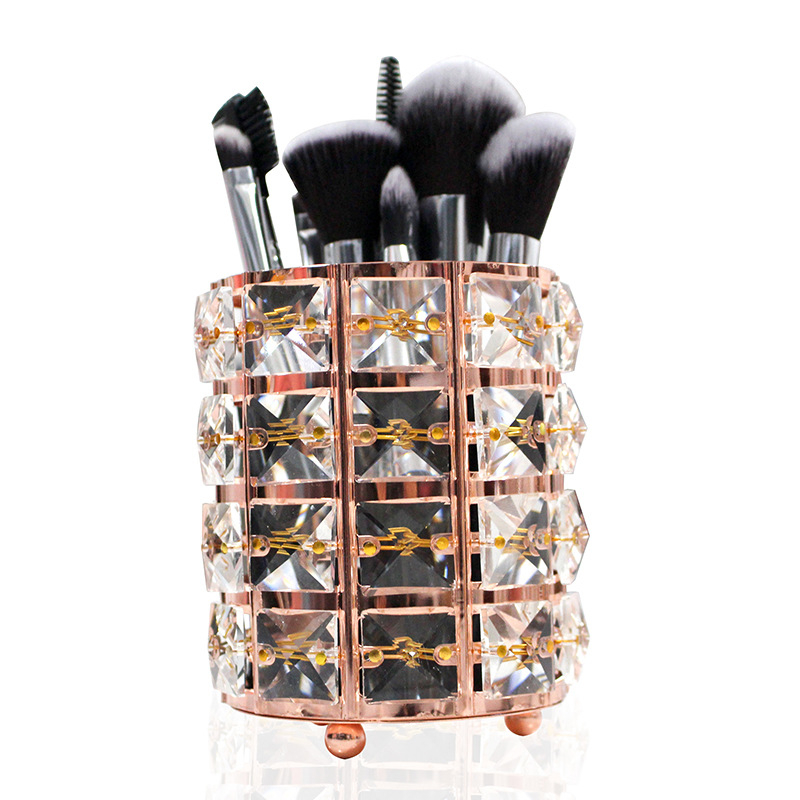 Suport pentru pensule de machiaj — organizator cosmetic, aliaj metalic, model C124, design deschis