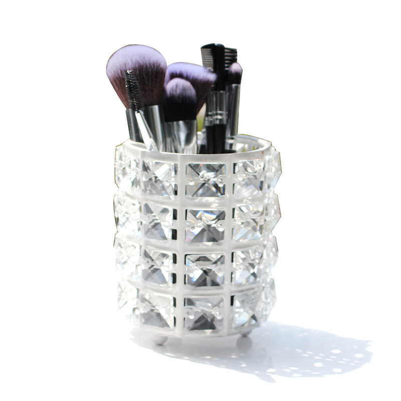 Suport pentru pensule de machiaj — organizator cosmetic, aliaj metalic, model C124, design deschis