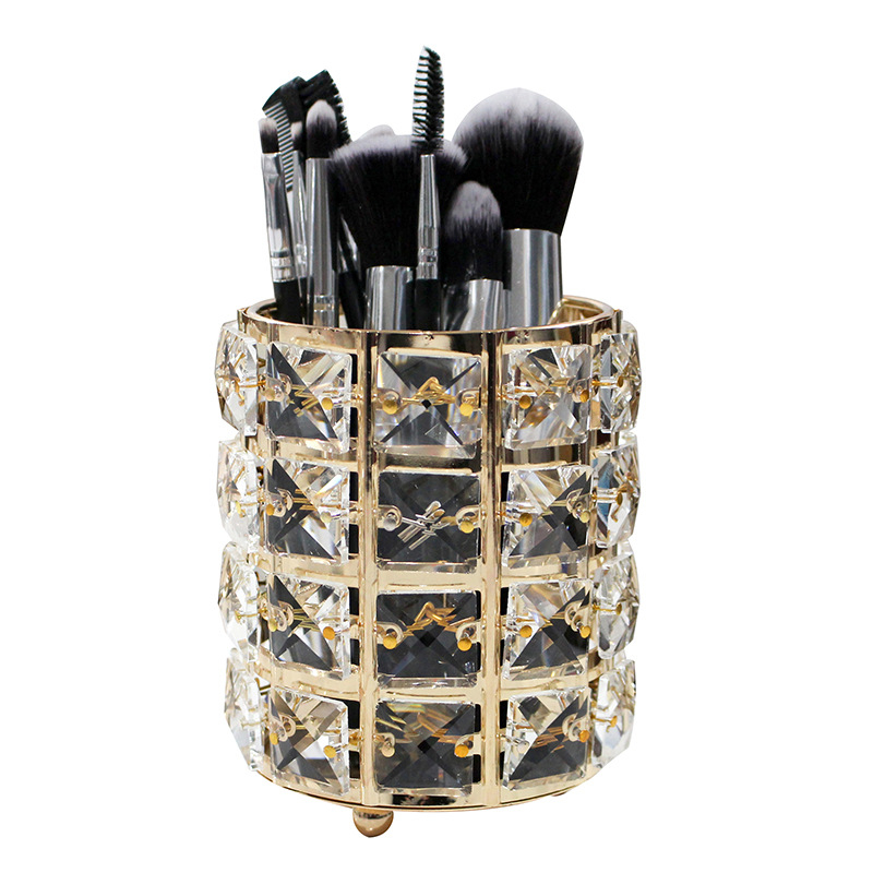 Suport pentru pensule de machiaj — organizator cosmetic, aliaj metalic, model C124, design deschis