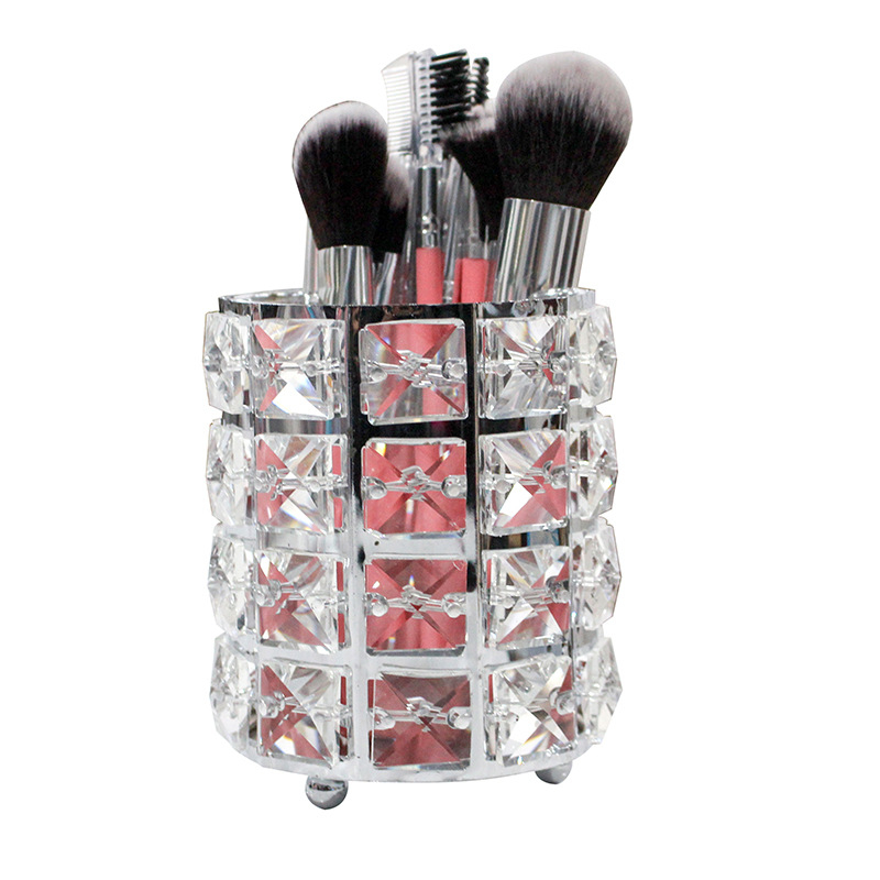 Suport pentru pensule de machiaj — organizator cosmetic, aliaj metalic, model C124, design deschis