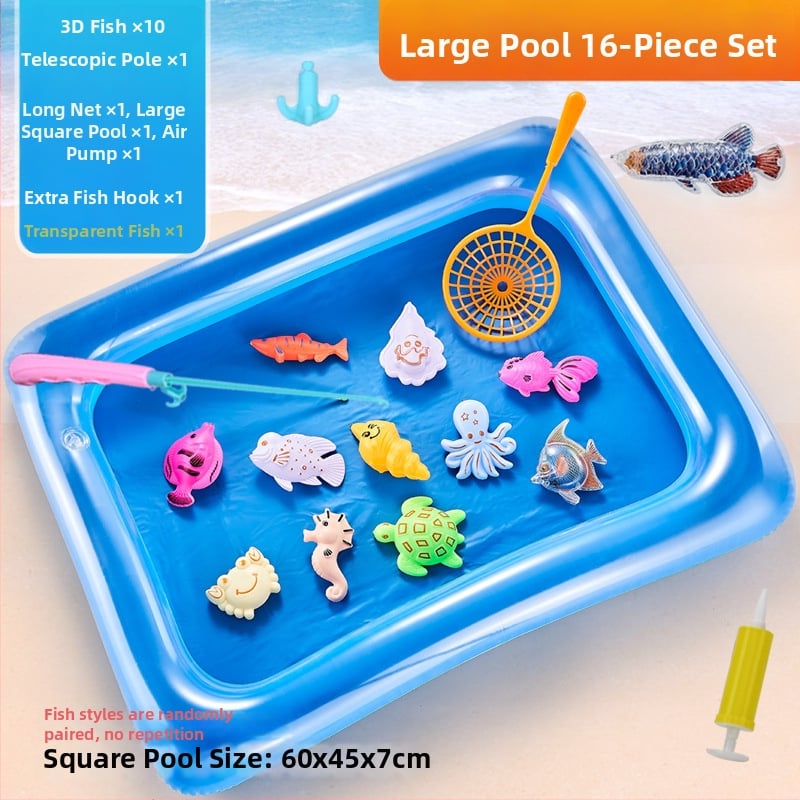 Set de pescuit cu inducție magnetică, educațional pentru 4–6 ani, îmbunătățește coordonarea mână-occhi și interacțiunea părinte-copil — Double Shell