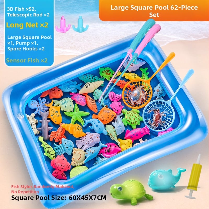 Set de pescuit cu inducție magnetică, educațional pentru 4–6 ani, îmbunătățește coordonarea mână-occhi și interacțiunea părinte-copil — Double Shell