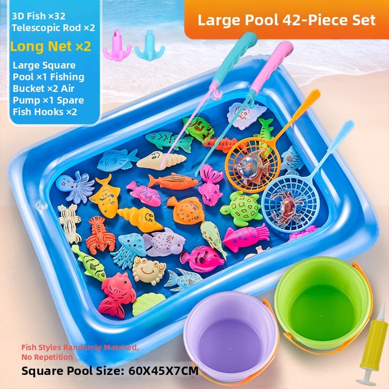 Set de pescuit cu inducție magnetică, educațional pentru 4–6 ani, îmbunătățește coordonarea mână-occhi și interacțiunea părinte-copil — Double Shell