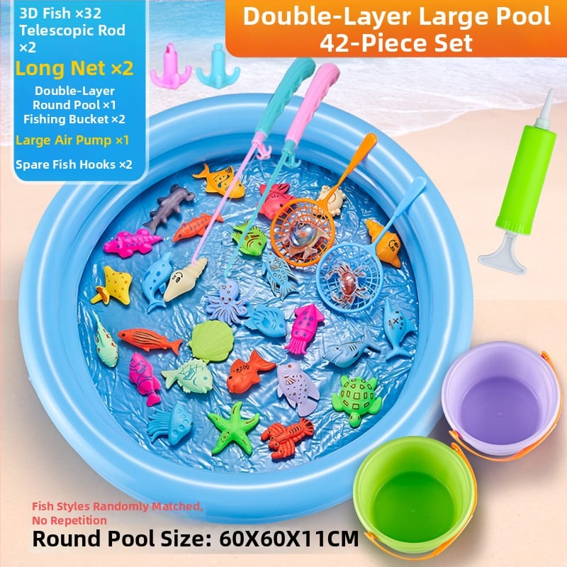 Set de pescuit cu inducție magnetică, educațional pentru 4–6 ani, îmbunătățește coordonarea mână-occhi și interacțiunea părinte-copil — Double Shell