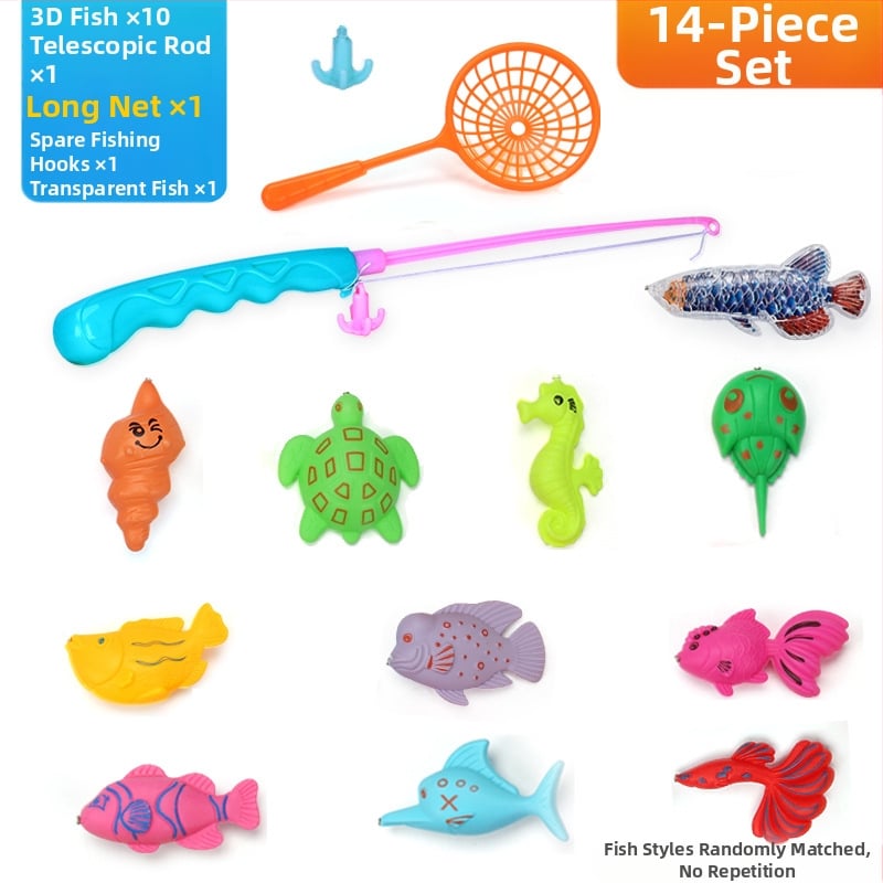 Set de pescuit cu inducție magnetică, educațional pentru 4–6 ani, îmbunătățește coordonarea mână-occhi și interacțiunea părinte-copil — Double Shell