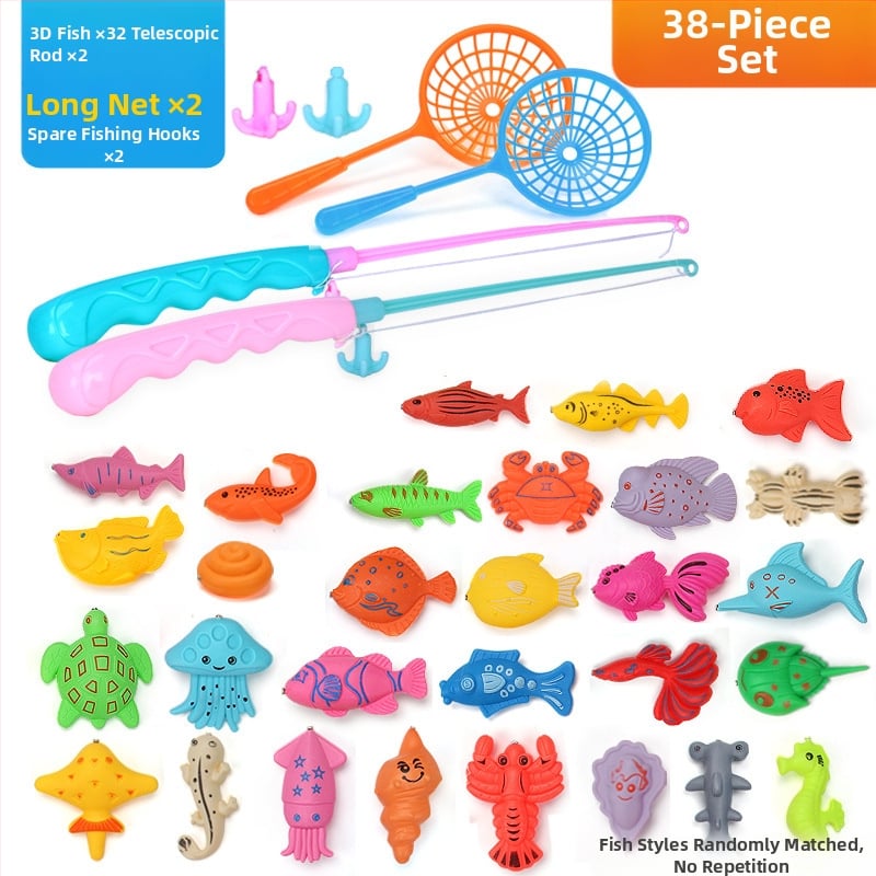 Set de pescuit cu inducție magnetică, educațional pentru 4–6 ani, îmbunătățește coordonarea mână-occhi și interacțiunea părinte-copil — Double Shell