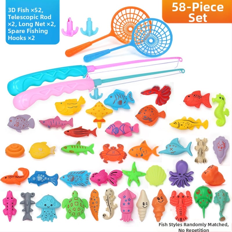 Set de pescuit cu inducție magnetică, educațional pentru 4–6 ani, îmbunătățește coordonarea mână-occhi și interacțiunea părinte-copil — Double Shell