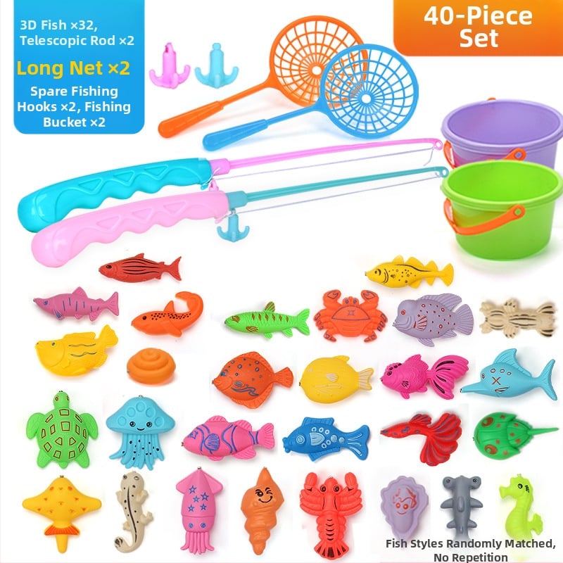 Set de pescuit cu inducție magnetică, educațional pentru 4–6 ani, îmbunătățește coordonarea mână-occhi și interacțiunea părinte-copil — Double Shell