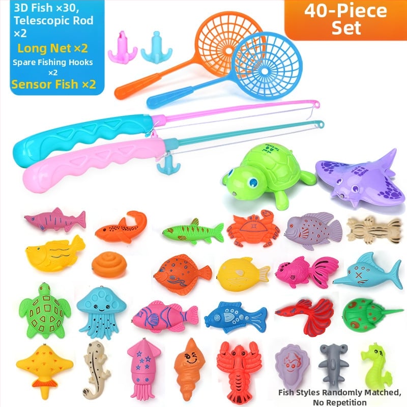 Set de pescuit cu inducție magnetică, educațional pentru 4–6 ani, îmbunătățește coordonarea mână-occhi și interacțiunea părinte-copil — Double Shell