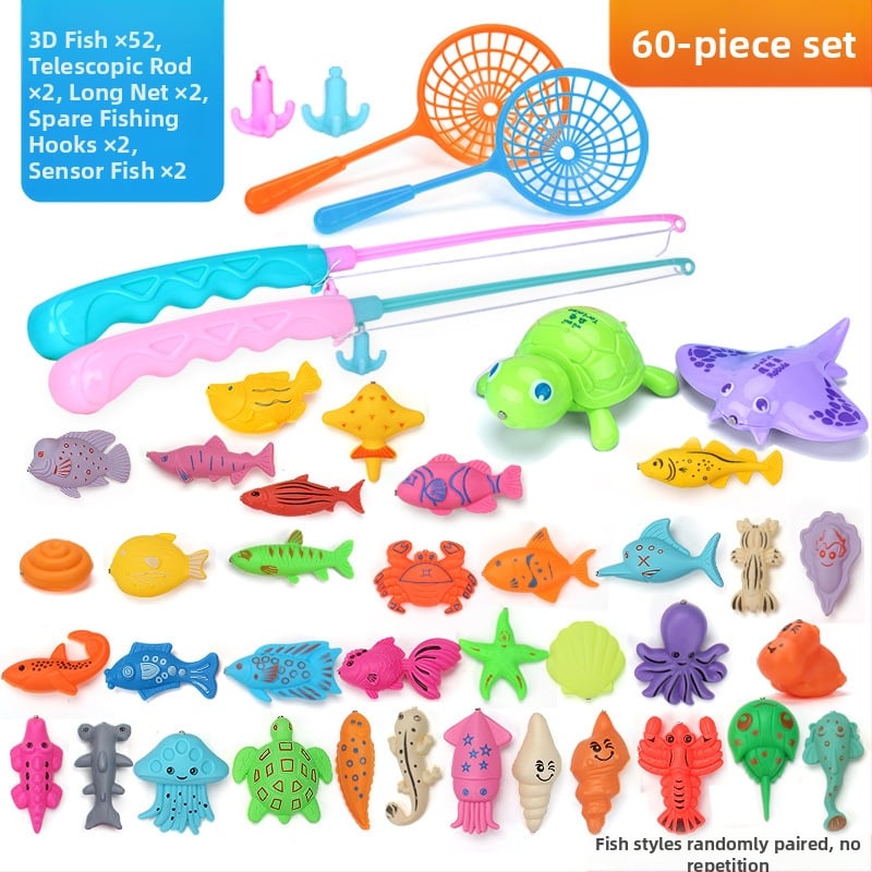 Set de pescuit cu inducție magnetică, educațional pentru 4–6 ani, îmbunătățește coordonarea mână-occhi și interacțiunea părinte-copil — Double Shell