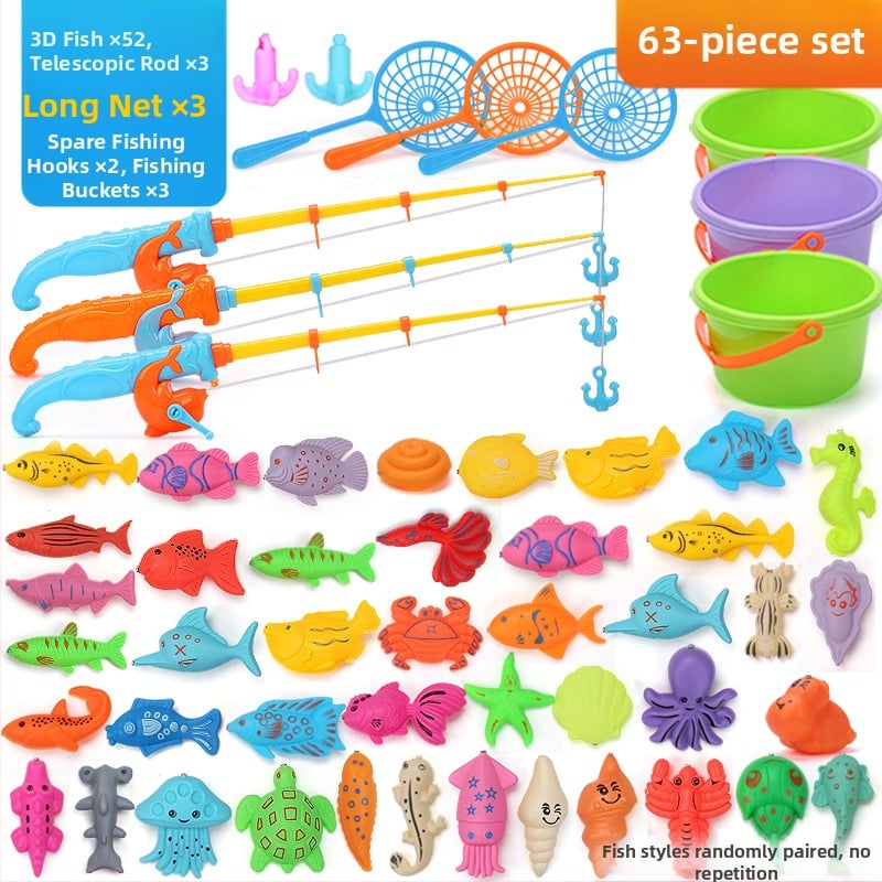 Set de pescuit cu inducție magnetică, educațional pentru 4–6 ani, îmbunătățește coordonarea mână-occhi și interacțiunea părinte-copil — Double Shell