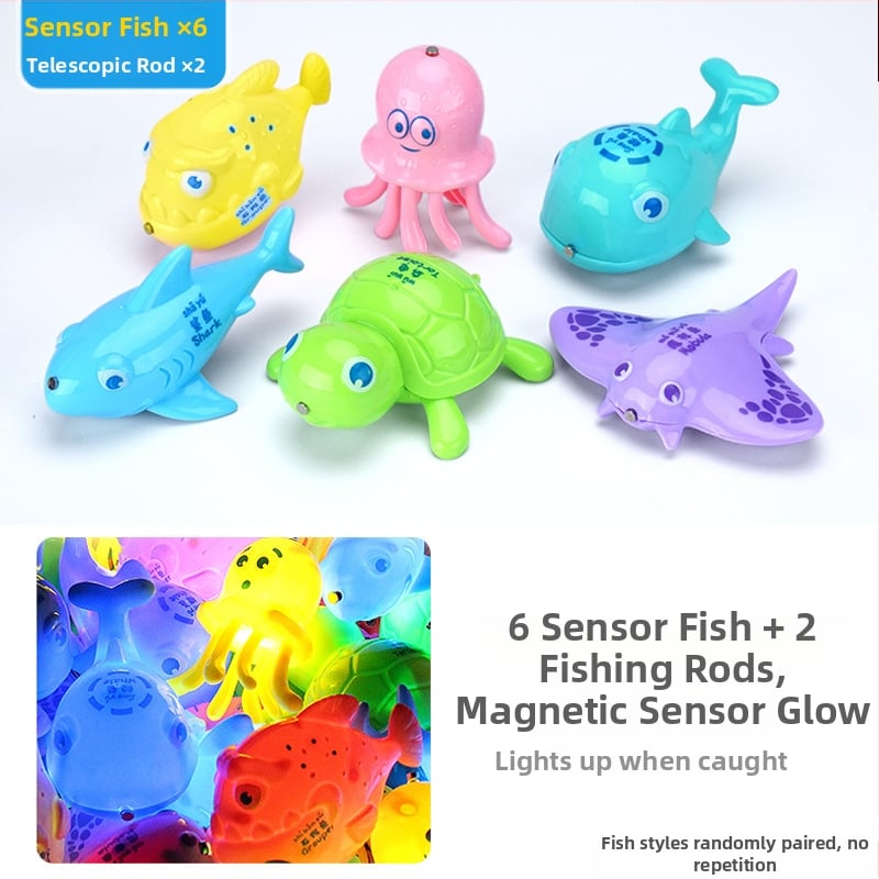 Set de pescuit cu inducție magnetică, educațional pentru 4–6 ani, îmbunătățește coordonarea mână-occhi și interacțiunea părinte-copil — Double Shell