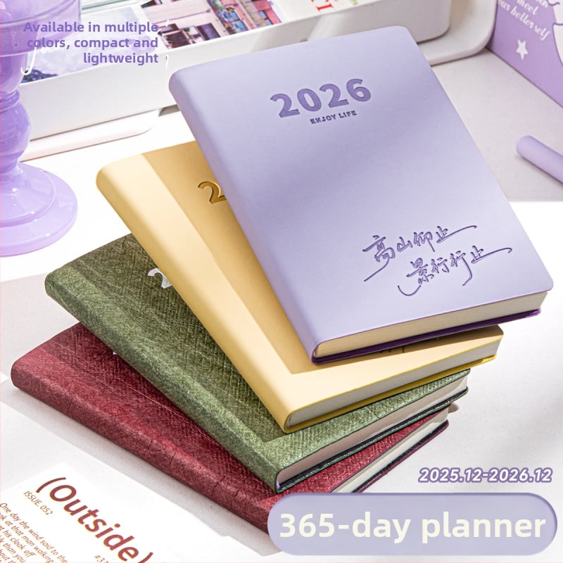 Blocnotes Four Seasons: planificator de buzunar portabil pentru 2026, stil minimalist, hârtie Dowling, 65 g, 100–200 de pagini, legare cu șnur și adeziv