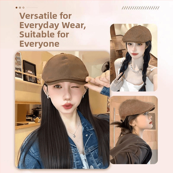 Păr perucă cu șapcă integrată, stil etnic, păr lung (drept sau ondulat), extensie de păr detașabilă, fibre de mătase