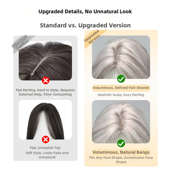 Perucă lungă cu bucle pentru femei, breton central, model XGS-25, semi-manual croită, fibre rezistente la temperatură