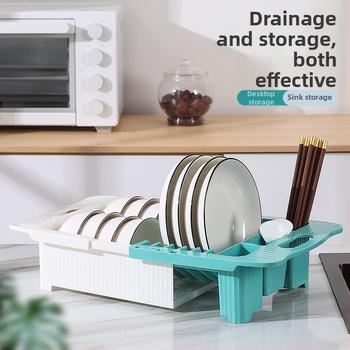 Raft de drenaj pentru vase din plastic, extensibil, depozitare farfurii și boluri, stil modern minimalist, Shihui, lansat în 2022