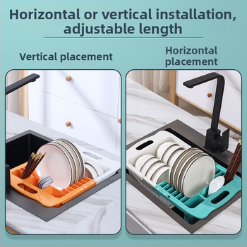 Raft de drenaj pentru vase din plastic, extensibil, depozitare farfurii și boluri, stil modern minimalist, Shihui, lansat în 2022